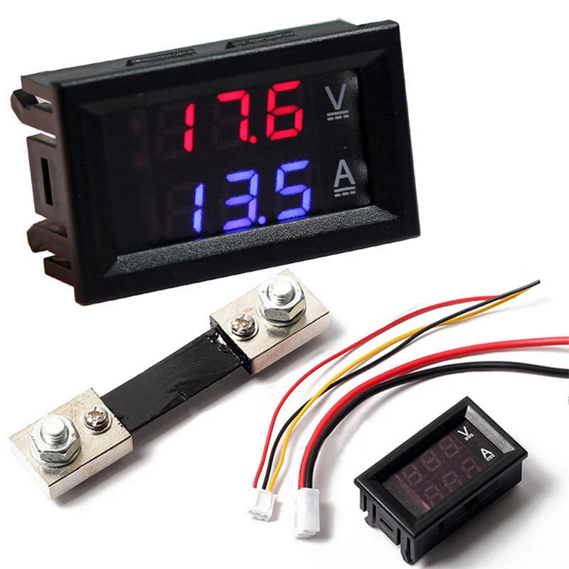 

DC 100V 10A 50A 100A Mini Digital Voltmeter Ammeter LED Amp Dual Digital Volt Meter Gauge Voltage Current Meter Tester Detector