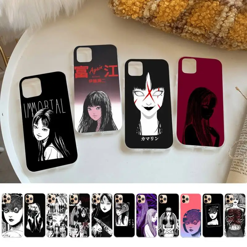 

Horror comic junji ito Tomie Phone Case for iPhone 13 11 12 pro XS MAX 8 7 6 6S Plus X 5S SE 2020 XR cover