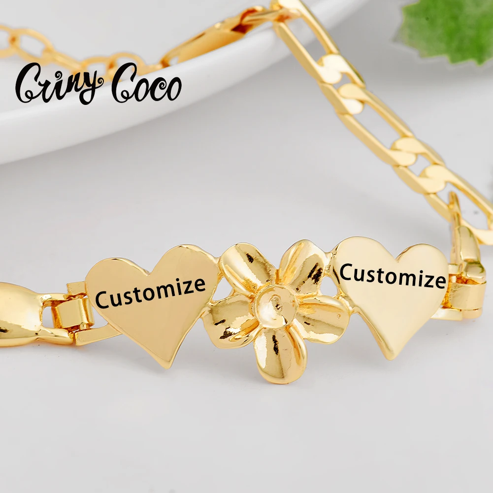 

Cring Coco, модные браслеты с гавайским сердцем, Гуам, Микронезия, Chuuk Marshallese, золотистый, индивидуальный именной браслет для женщин