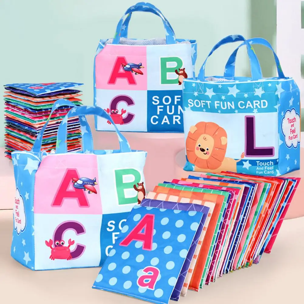

Newest Flashcards Learning Language Baby Book Toy 26PCS Soft Alphabet Cards With Cloth Bag Babies English Reading Books