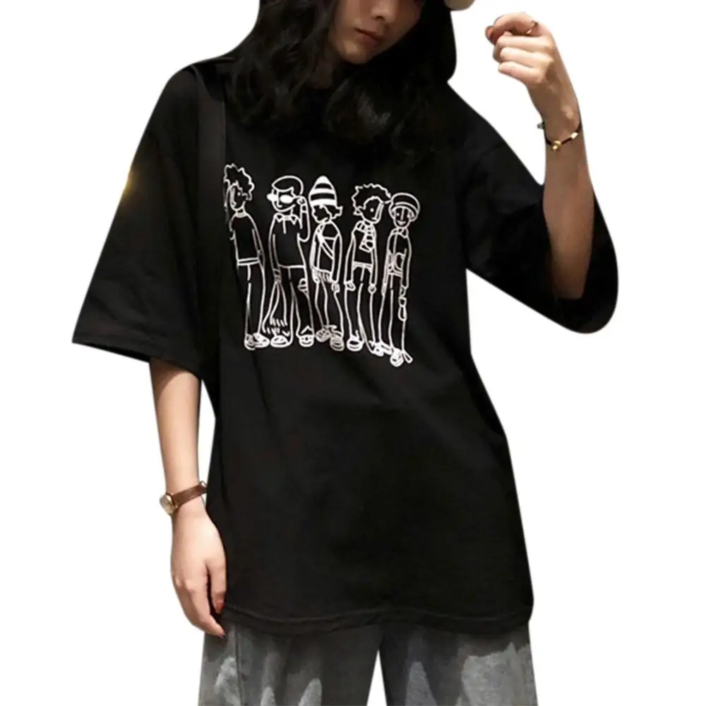 

Harajuku Style Women Plus Size Short Sleeve Tops Casual Loose Pullover Shirts