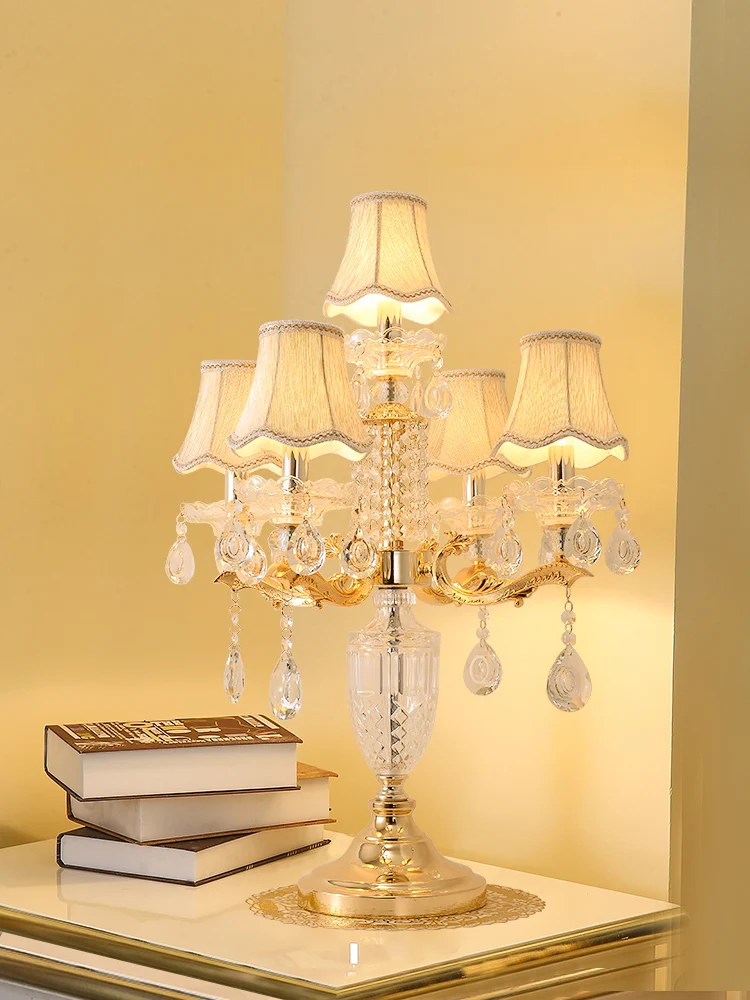 Арт деко Милана шоу Хрустальная настольная лампа Led Candestick Свадебная Светодиодная