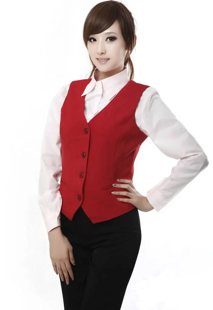 Жилет женский черный с V-образным вырезом | Женская одежда