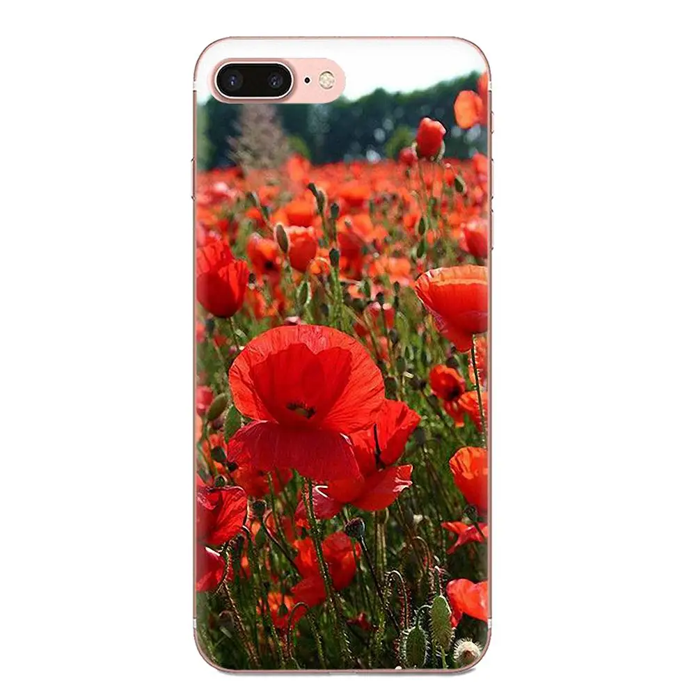Мягкий из ТПУ для Xiaomi Redmi Note 2 3 3S 4 4A 4X5 5A 6 6A Pro Plus красный кукуруза Мак