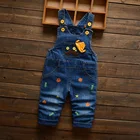 Комбинезон джинсовый для девочек, с кружевом, на весну