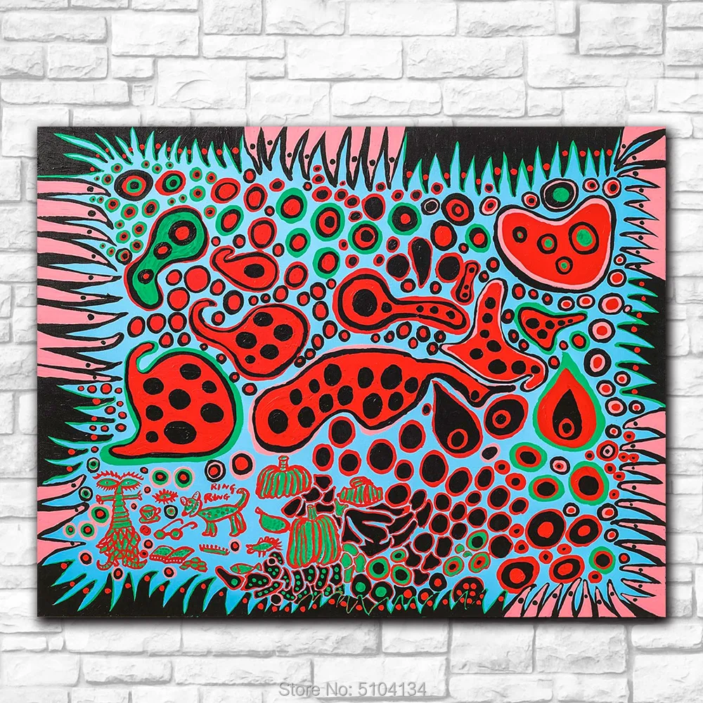 Рисование маслом рисование стен Yayoi Kusama воображаемый пейзаж горошек с тыквами