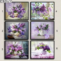 5d diy diamond embroidery purple flowers in the room diamond painting cross stitch full square round drill mosaic decoration