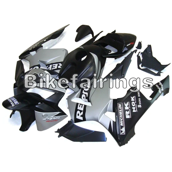 Мотоцикл Полный обтекатели для Honda CBR600RR F5 2005 2006 CBR 600 RR ABS пластиковая система впрыска Кузов-Repsol плоский серебристый черный