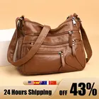 Женская однотонная сумка через плечо из искусственной кожи, многослойная классическая сумка через плечо для женщин, новая мода 2021 сумка женская