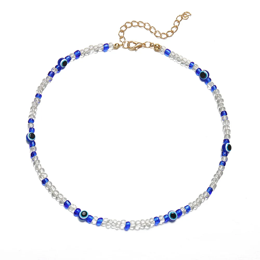 

Bohemia Beads Necklace Color Rice Beads Clavicle Chain For Women Charm Jewelry Fashion Trendy Necklace Wedding Accessories Gift