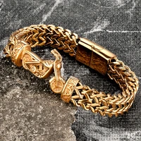 stainless steel gold chain men bracelet motorbike punk hand accessories fashion wristband male jewelry wholesale boyfriend gifts
