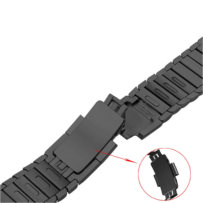 black A Ремешок с пряжкой для apple Watch band 4(iwatch 5) 44 мм 40 мм apple watch 3 2 1 42 мм 38 мм из нержавеющей стали 316L link gen.6th - Цвет ремешка: black A