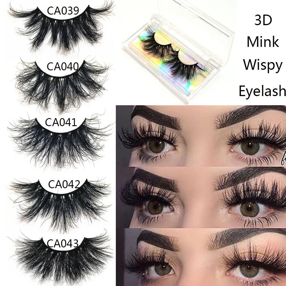 1 Pair 3D Mink False Eyelashes 20mm Soft Fluffy Natural Thick Wispies Fake Lashes Makeup Extension Cruelty-free Handmade Eyelash | Красота и