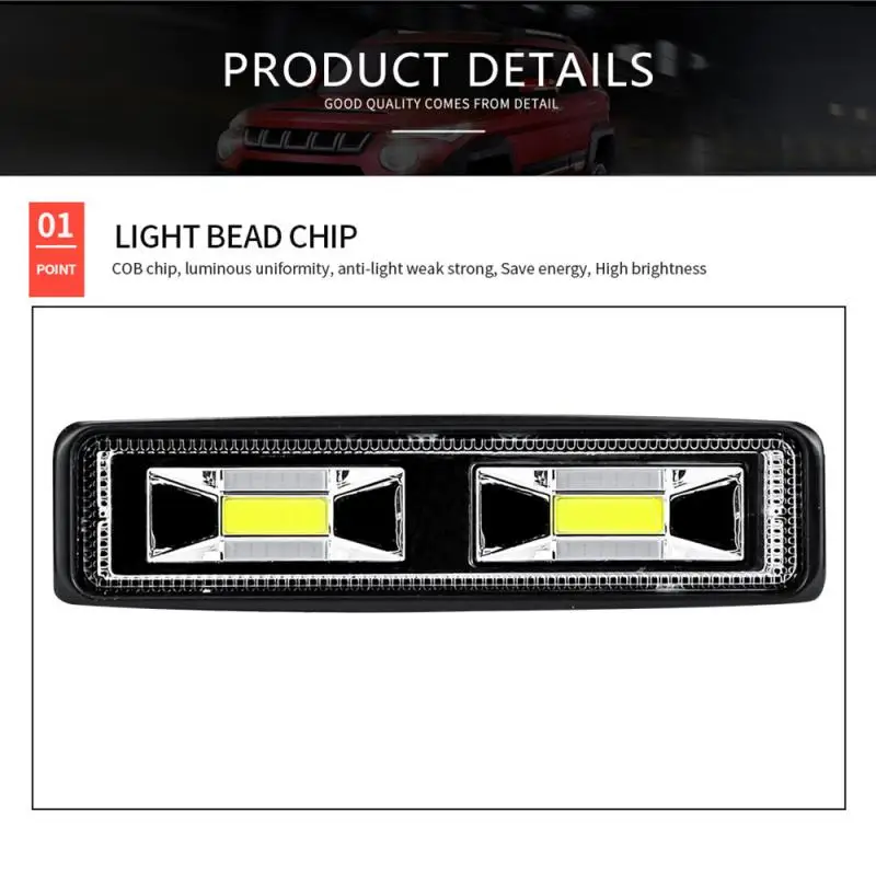

1PCS 12V 48W For SUV ATV Auto Motorcycle Truck Boat Tractor Trailer Offroad LED Work Light Strip Spotlight Car Headlights