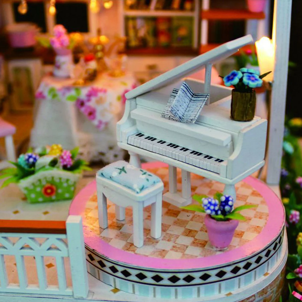 

Doll House Wooden Toys Home Furnitures Arts Mini Kids DIY Handmade Gifts Accessories Children Miniature Staircase