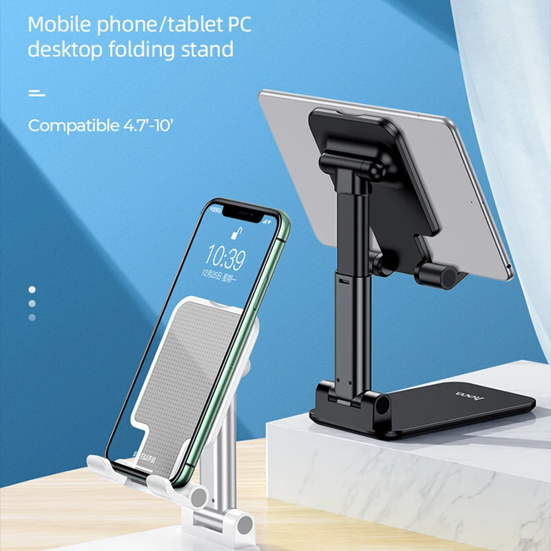 hoco desk mobile phone holder foldable extend support for iphone samsung adjustable angle mobile phone holder for ipad tablet free global shipping