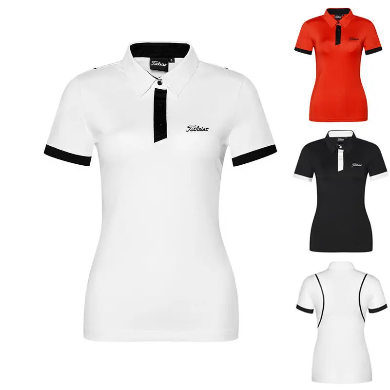 

HOT Golf WearT-Shirt Lidies Short Sleeve Polyester Summer Outdoor Sports Sweat-absorbent Clothing