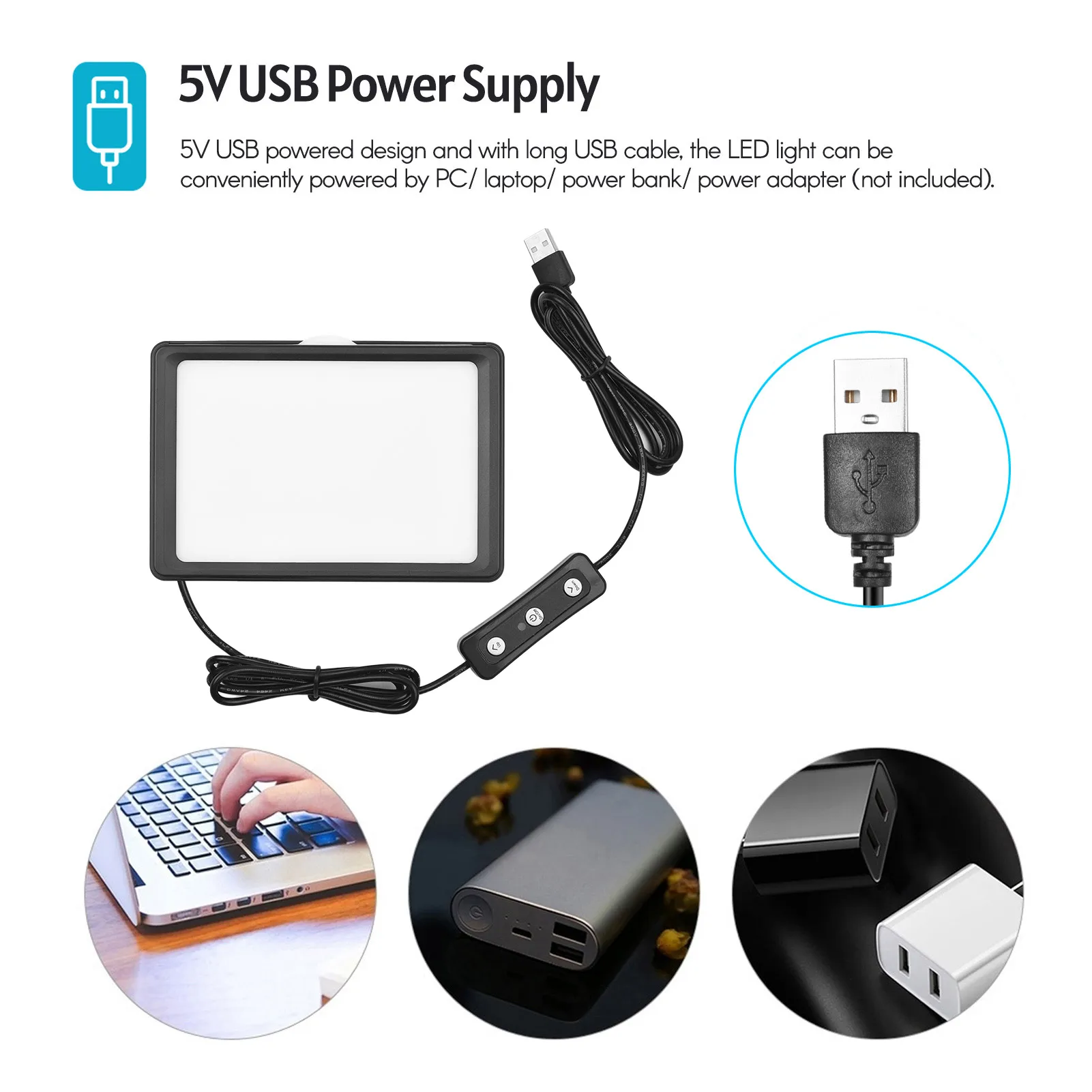 Комплект освещения Andoer USB для видеоконференций с светодиодный светодиодными