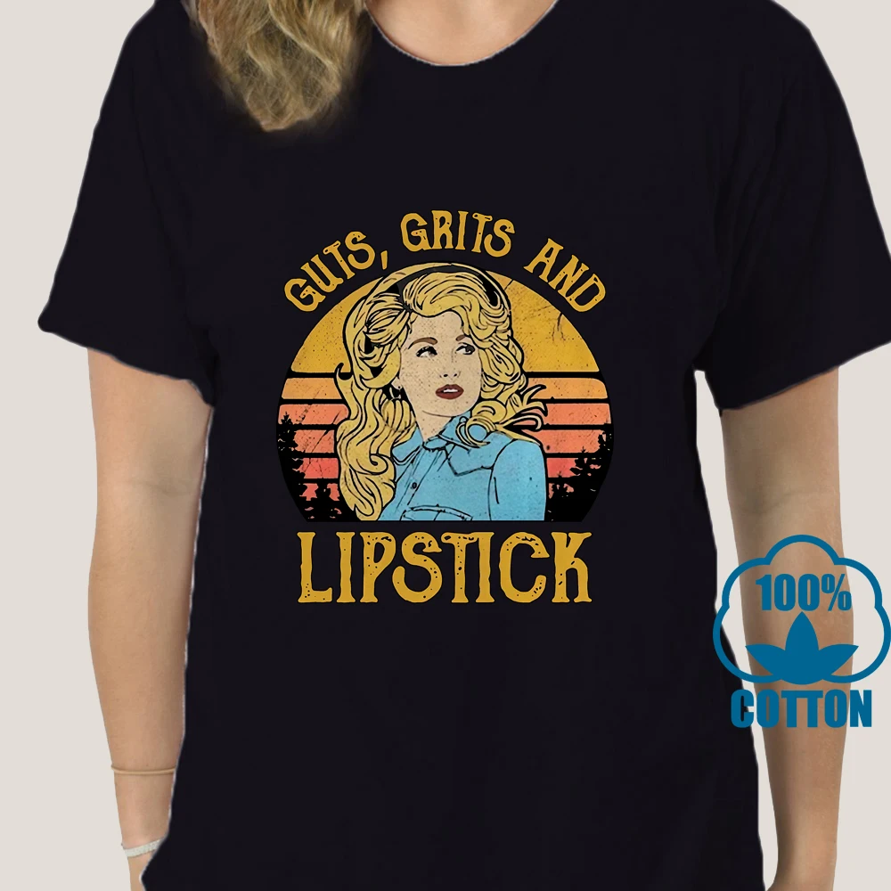 Женская Винтажная футболка с XS XXL Dolly Parton Guts Grits и губной помадой 100% Quentin Tarantino