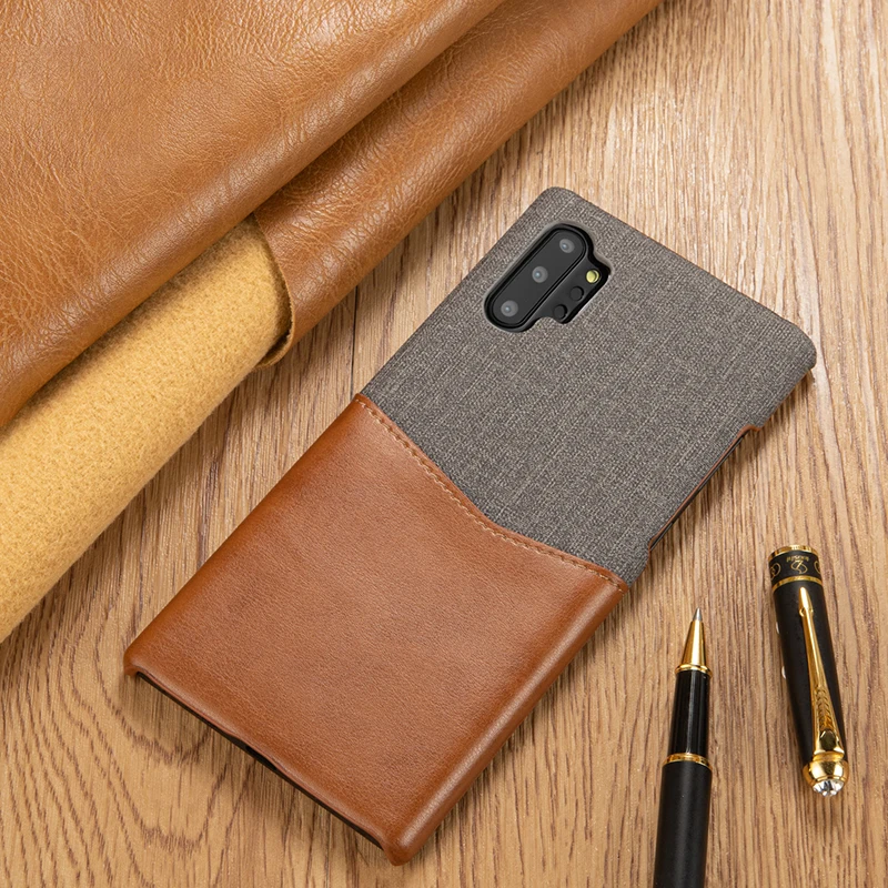 Шоколад Чехол для samsung Galaxy Note 10 Plus, роскошный классический тканевый чехол из искусственной кожи для samsung Note 10 Plus Note 10 Note 9 8, чехол - Цвет: Шоколад