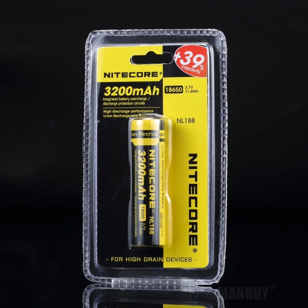 Лучшие продажи NITECORE NL188/NL1832 18650 3200mAh 3 7 V 11.8Wh Li-Ion аккумуляторс защитой с топ на