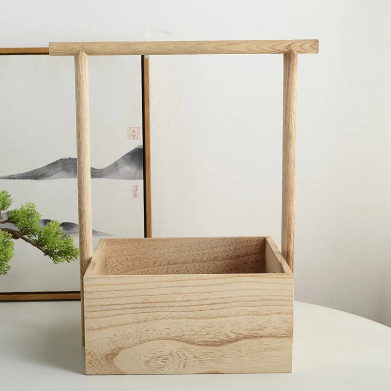 

Сервировочная корзина, коробка для переноски, домашняя настольная деревянная коробка для хранения различных предметов, корзина для хранен...