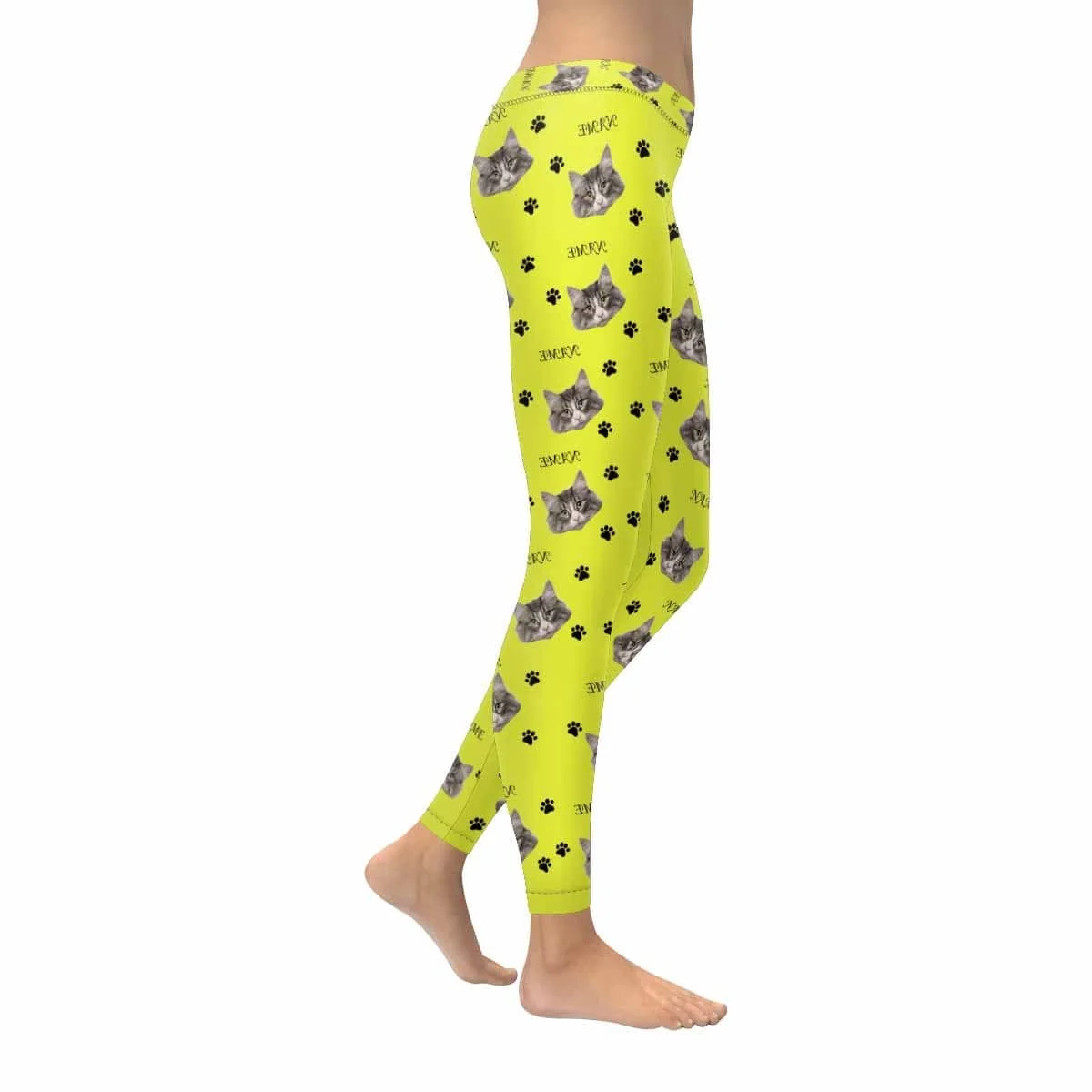 

Custom Pet Face&Name Yellow Style Low Rise Yoga Leggings