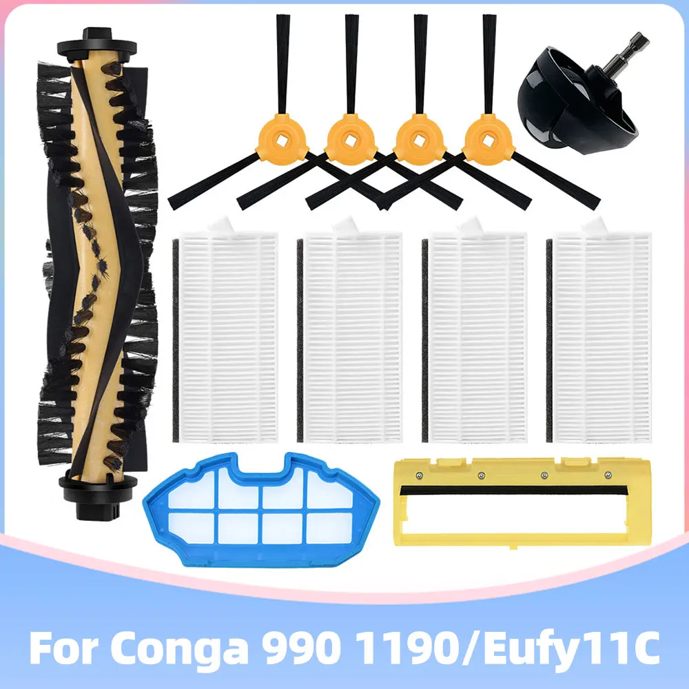 

Main Side Brush Hepa Filter Brush Cover For Eufy 11C Cecotec Conga 990 1190 Ecovacs Deebot N79S Robot Vacuum Cleaner Spare Parts