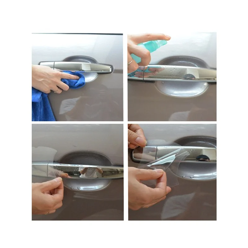 

4Pcs Car Handle Protection Film Anti-Scratch Transparent Invisible Car Door Handle Scratches Protective Films car stickers