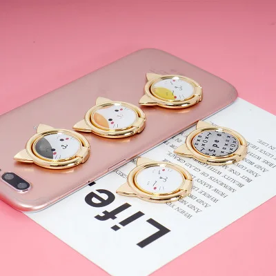 Кольцо на мобильный телефон с мультяшным котом для iPhone XS Max X SE 8 7 Plus серая