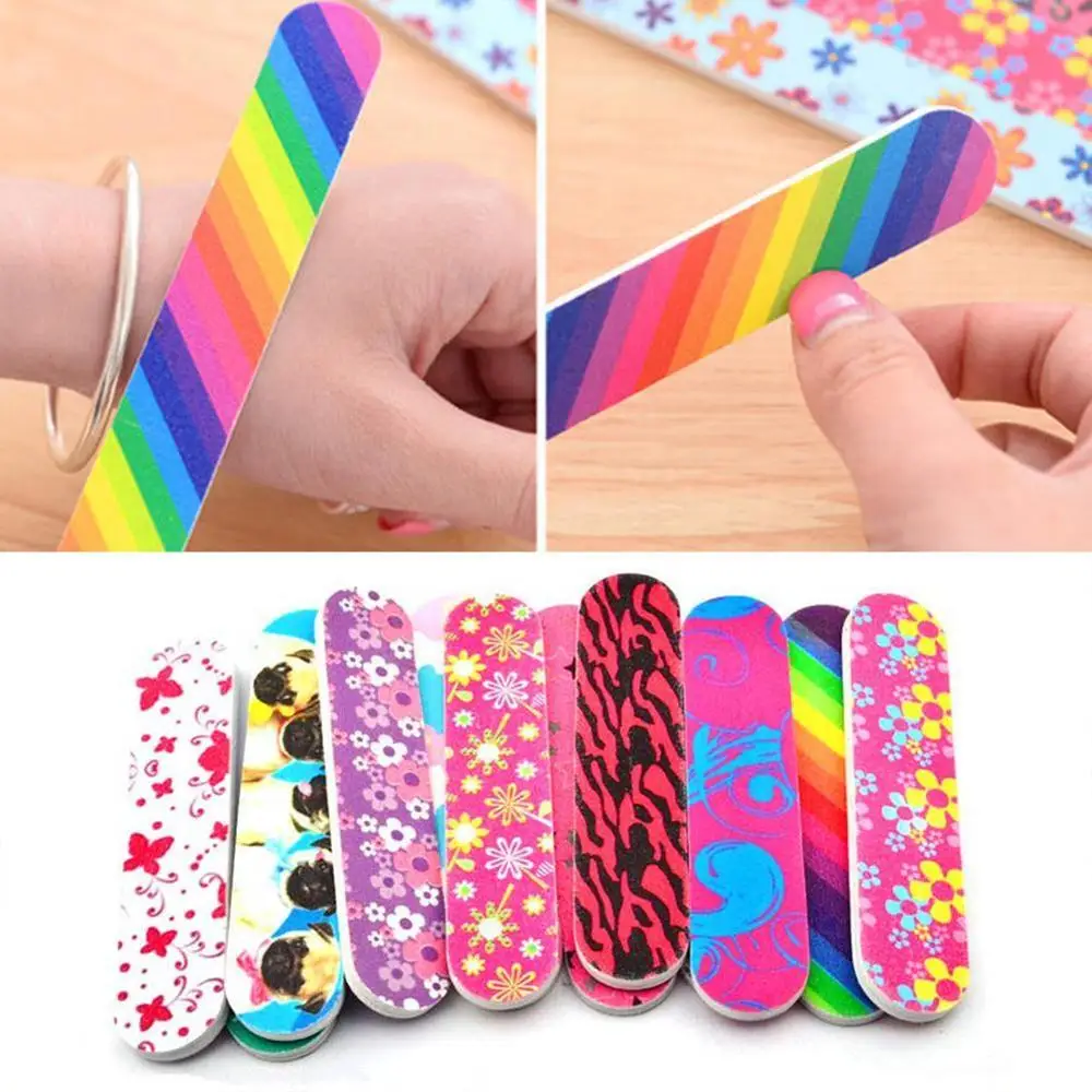 Новая красочная мини пилка для ногтей двусторонняя наждачная бумага ногтевого