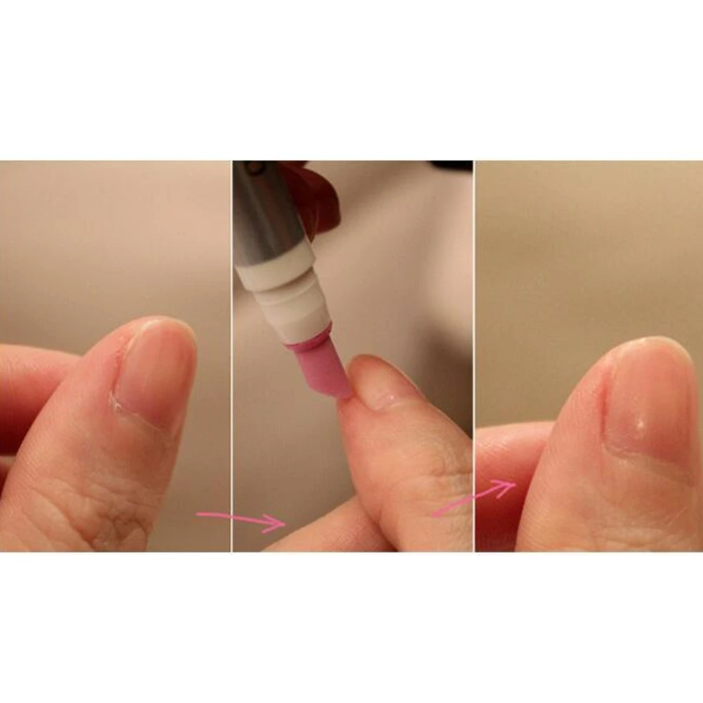 

Nail Art Quartz Scrub Stone Cuticle Remover Pen Pusher Manicure Polish Tool