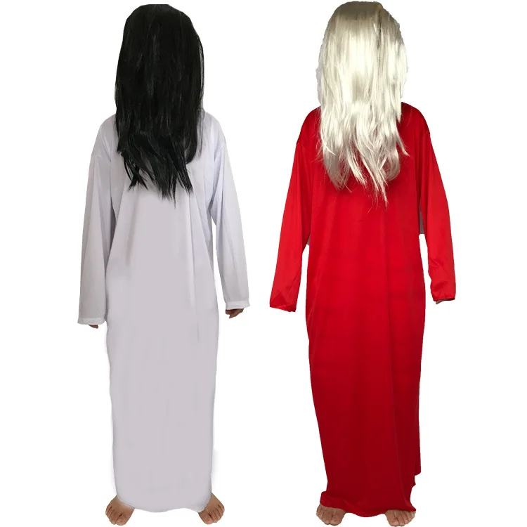 Halloween Party Horror Scary Coatumes Rope White Red Cosplay Ghost For Women Men Wig Terrify Accessories |