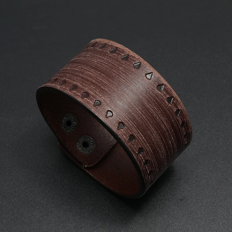 Браслет из натуральной кожи для мужчин и женщин в стиле панк | Украшения