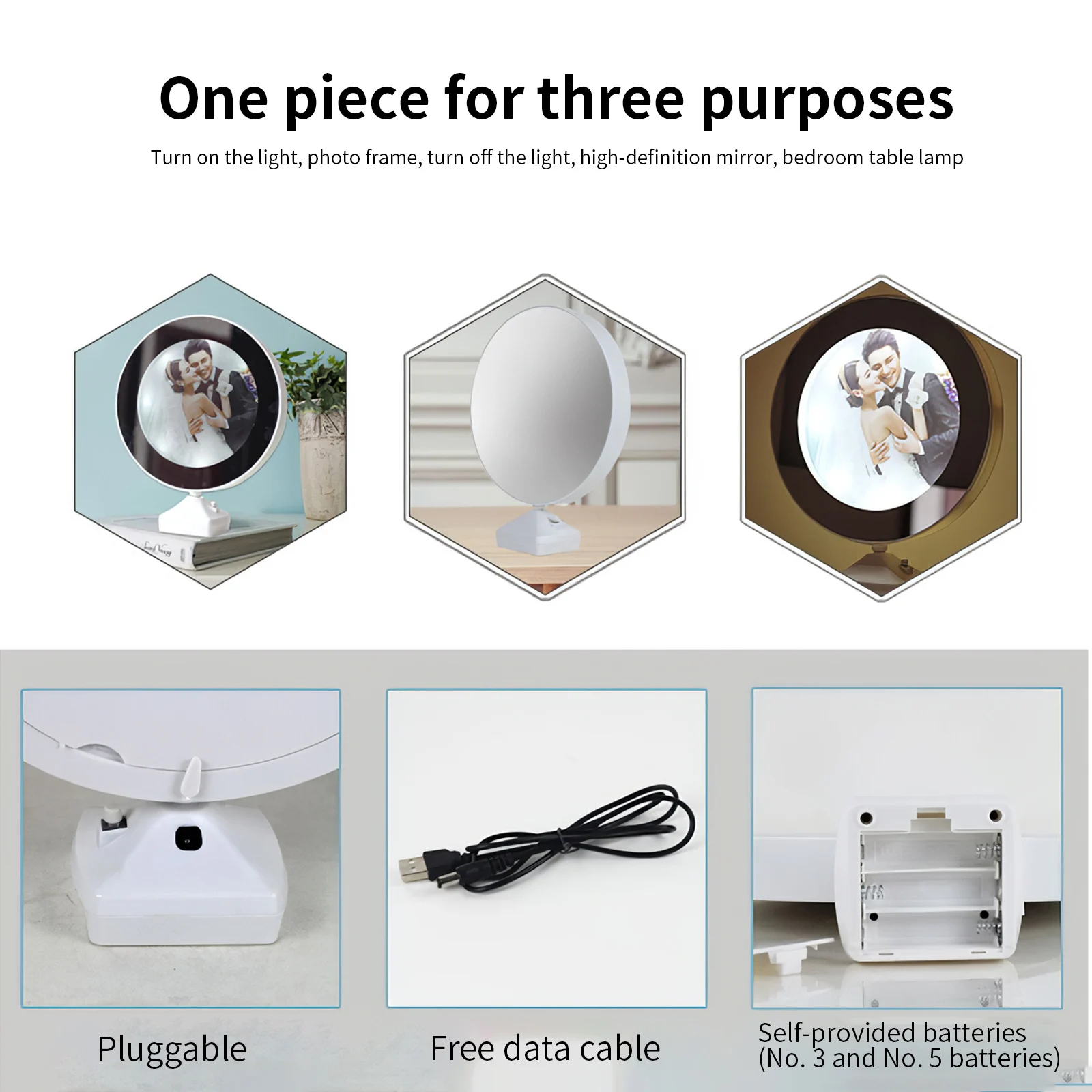 Magic Mirror Photo Frame For Picture LED Light Set Creative Table Decoration Promotional Gift |