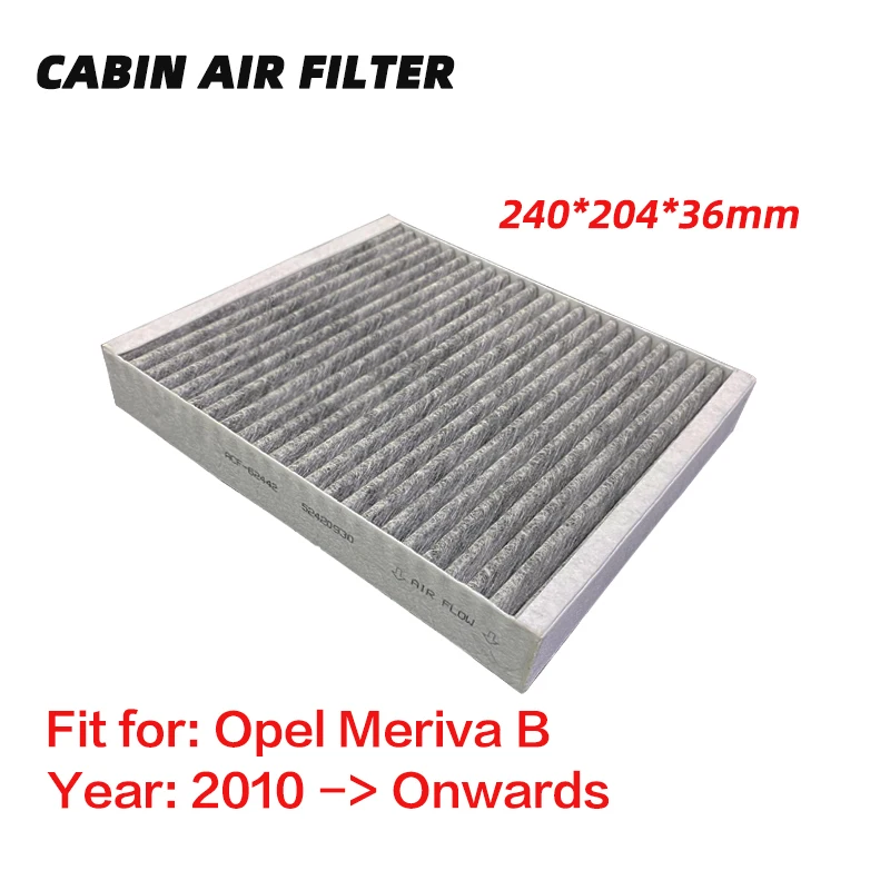 

Cabin Filter for Opel Meriva B (2010-Onwards) Activated High Carbon Pollen Air Filters,Better than original Vauxhall 1pc
