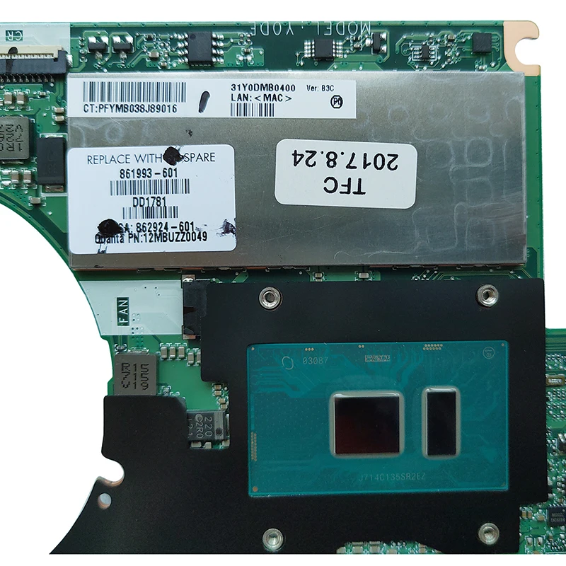 Для hp призрак X360 13-4000 13-4172NA Материнская плата ноутбука i7-6500U 16GB 861993-601 861993001 тестирование в целости