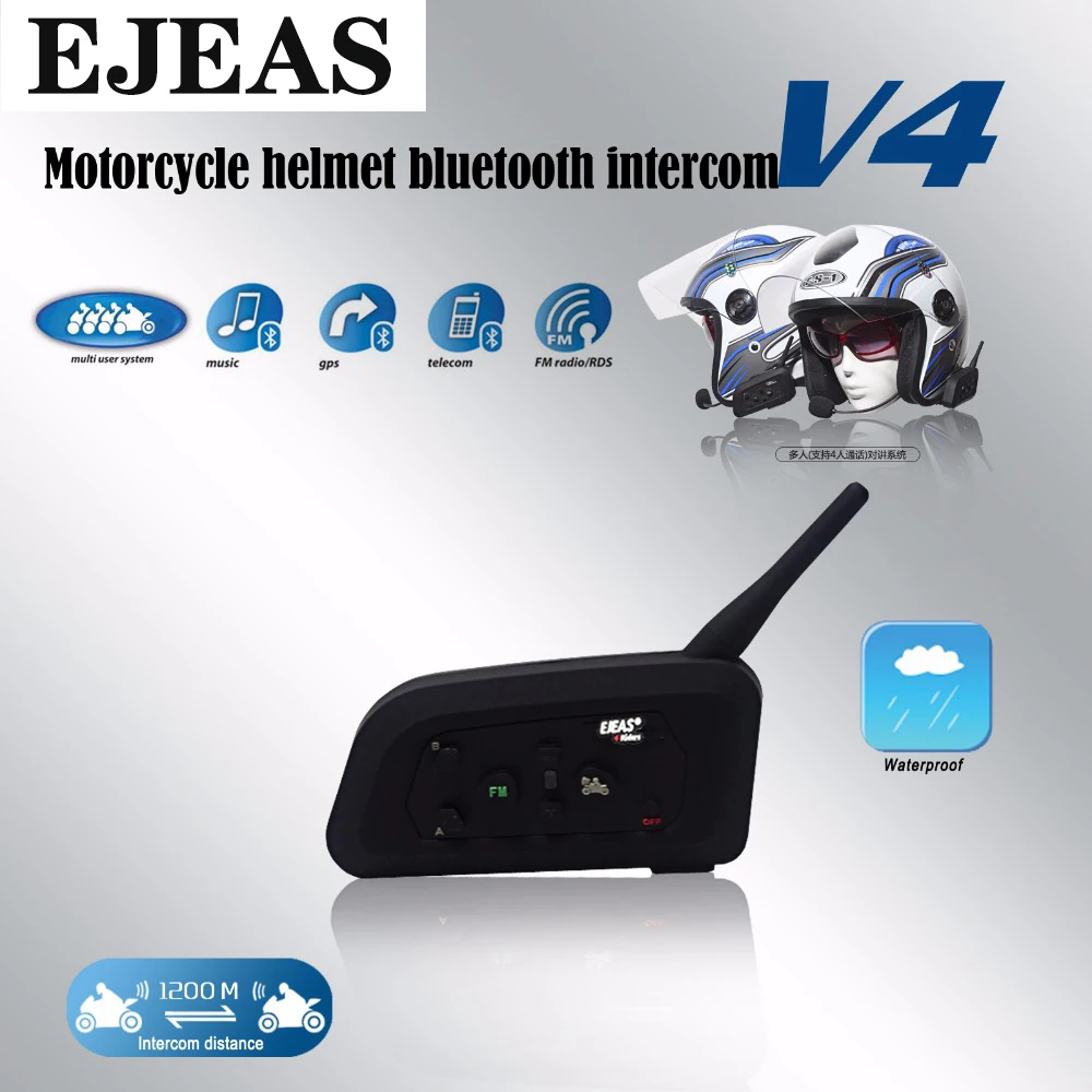 Bluetooth гарнитура для мотоциклетного шлема с шумоподавлением 1200 м|Наушники шлемов|
