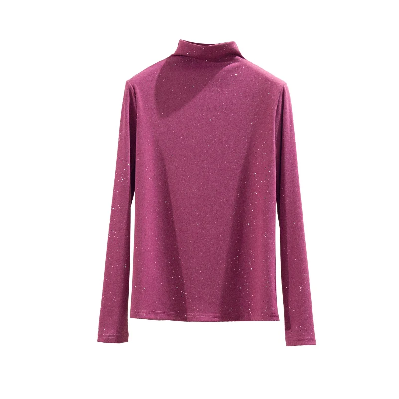 

High Quality cashmere in Pullovers for Women Cotton Elastic Thick Shirt Women's Long Sleeve T-shirt Spring 2021 Solid Color Tops