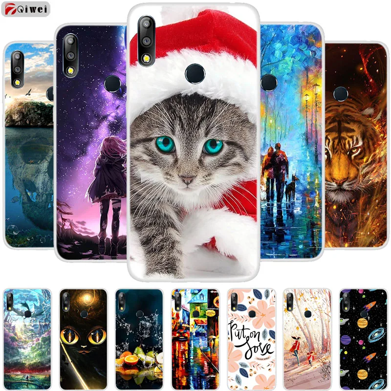Чехол для Asus Zenfone Max Pro M2 ZB631KL мягкий чехол из ТПУ силиконовый с принтом ZB 631KL