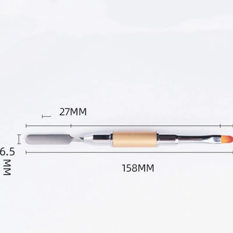 Nail Acrylic Brush Dual Head Art Drawing Pen Stainless Steel UV Gel Extension Gradient Painting Removal Spatula Stick | Красота и