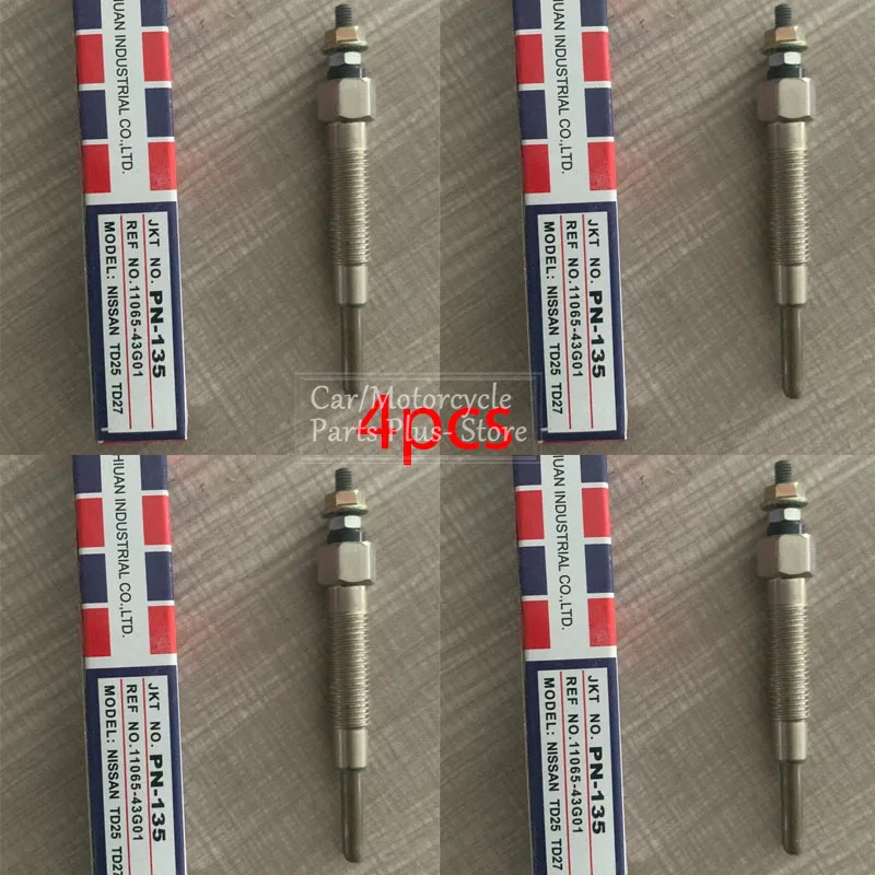 

4Pcs/Set Car Heater Glow Plugs For Nissan Urban 2003 /TD25/TD27/PN-165/11065-43G01 Modification Accessories