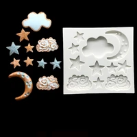 wholesale 10 pcslot stars moon clouds shapes silicone sugarcraft mold fondant cake decorating tools bakeware