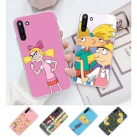 hey arnold helga phone case for samsung galaxy s8 s9 s10 plus s10e s20fe a71 a51 a21s clear silicone transparent cover