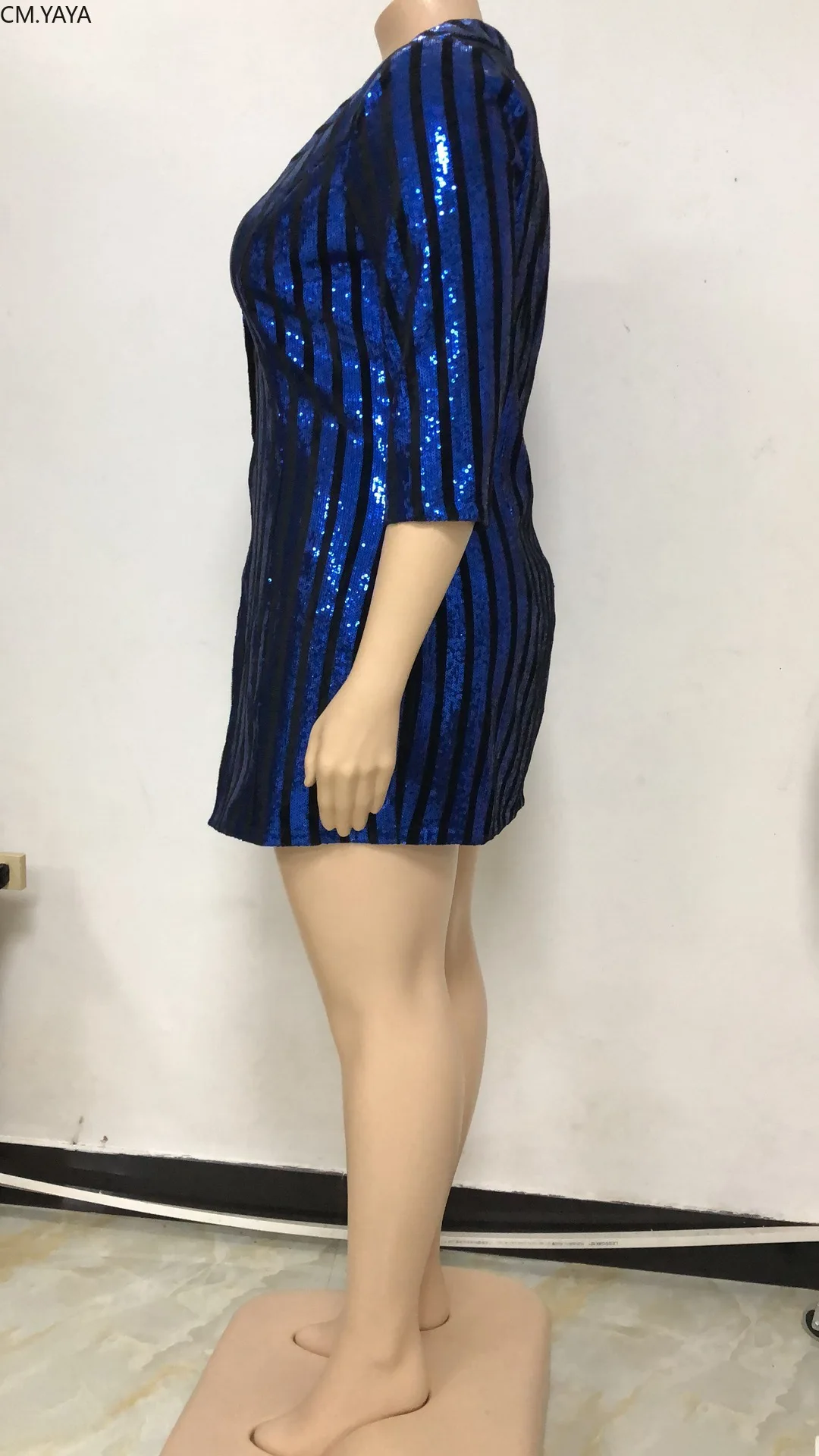 New Autumn Winter Women Shirt Button Full Sleeve Sequined Sexy Night Club Wear Party V-Neck Blouse Dress YF1070 | Женская одежда