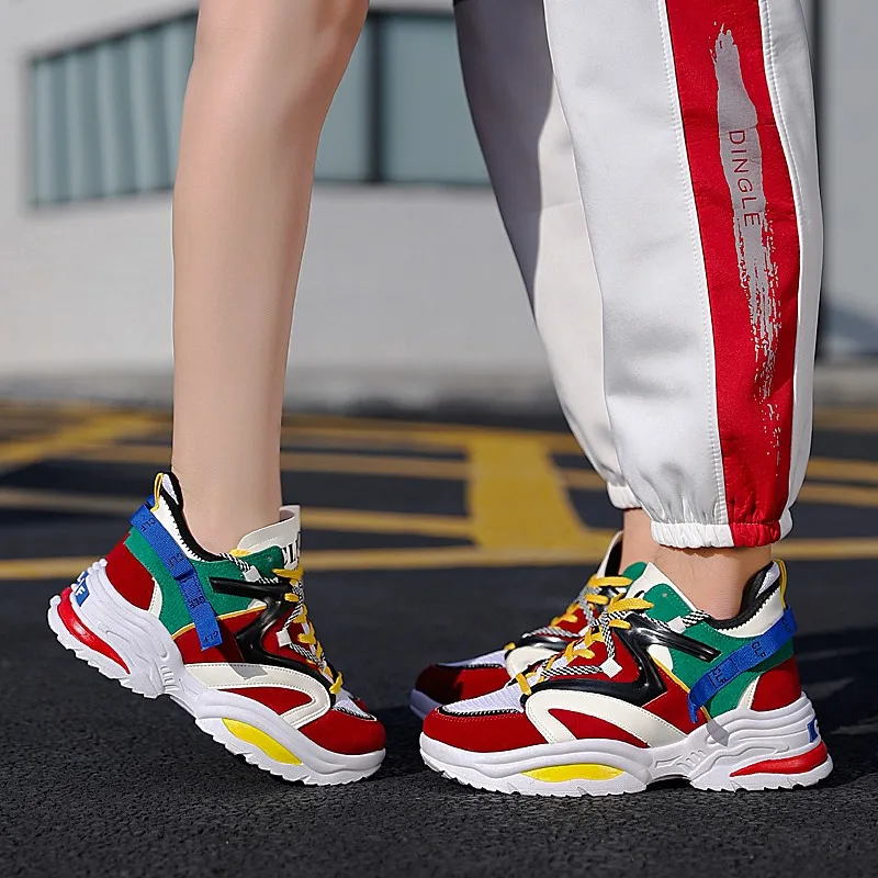 

Women Sneakers Thick Sole Ladies Shoes Dad Platform Chunky Sneakers Fashion Women Shoes Chaussures basket femme Buty Damskie 41
