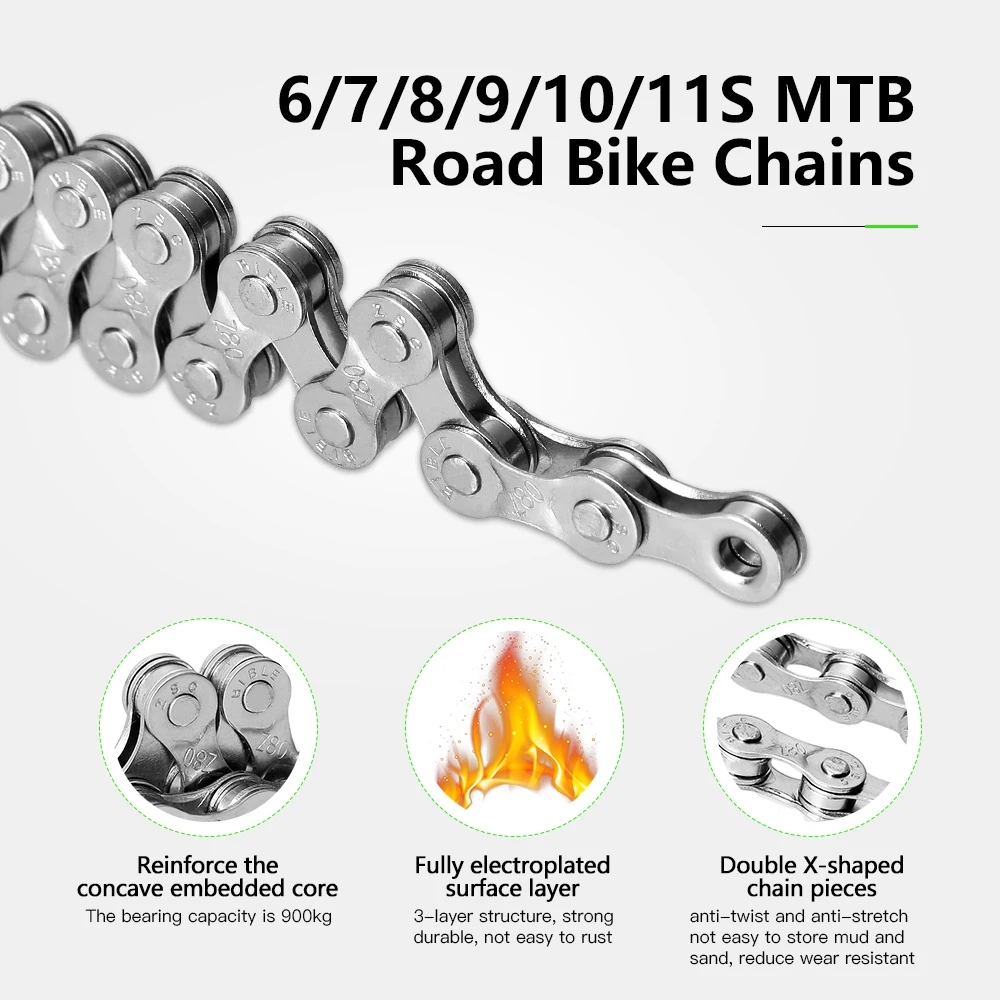 6/7/8/9/10/11 Скорость Mtb цепь для дорожного велосипеда горного и гальваническим