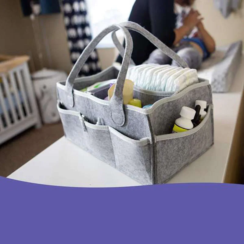 Baby Diaper Caddy Portable Foldable Durable Nursery Essentials Storage Basket Bin And Car Organizer For Wipes Toys Changing Pad | Дом и сад