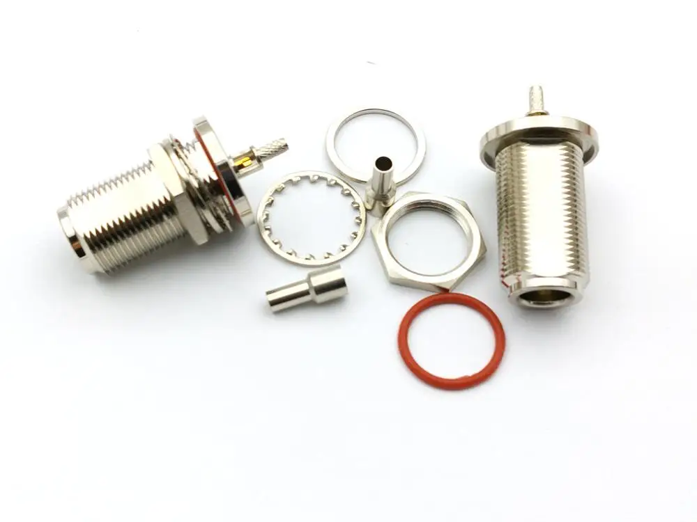 1 шт. N гнездовой разъем с гайкой RF coax соединитель обжим для кабеля RG316