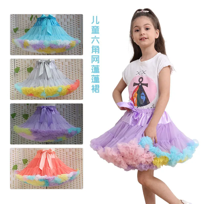 Красочная кружевная Лоскутная юбка-пачка для маленьких девочек юбка-балерина
